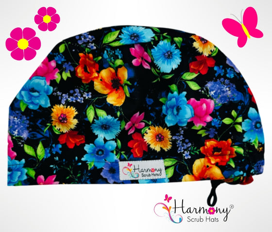 Blooms At Midnight EURO® Scrub Hat